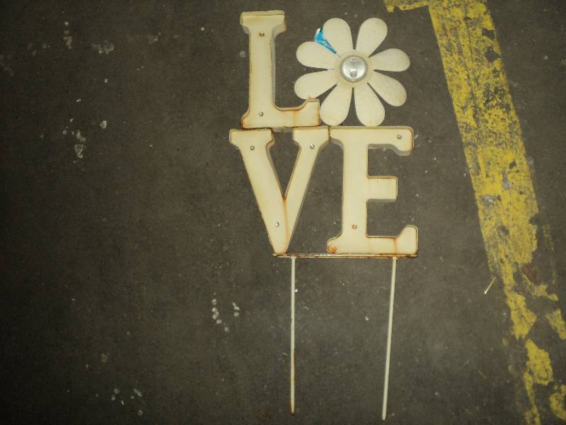 outdoor love sign, lights up...