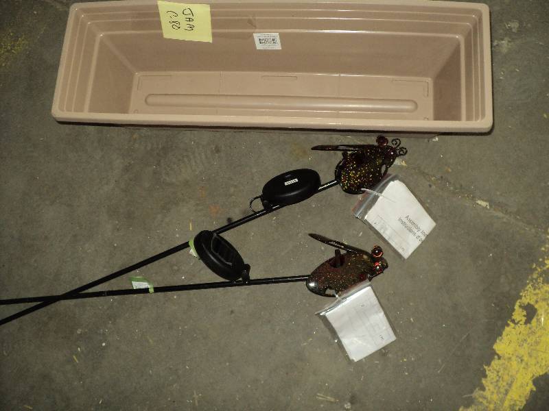1 planters, 2 ladybug solar lights...