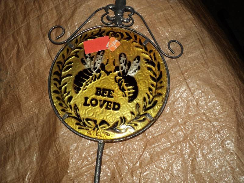 outdoor sign 3 ft, says be loved...