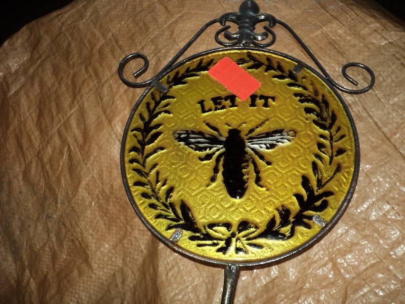 outdoor sign 3 ft, says let it be...