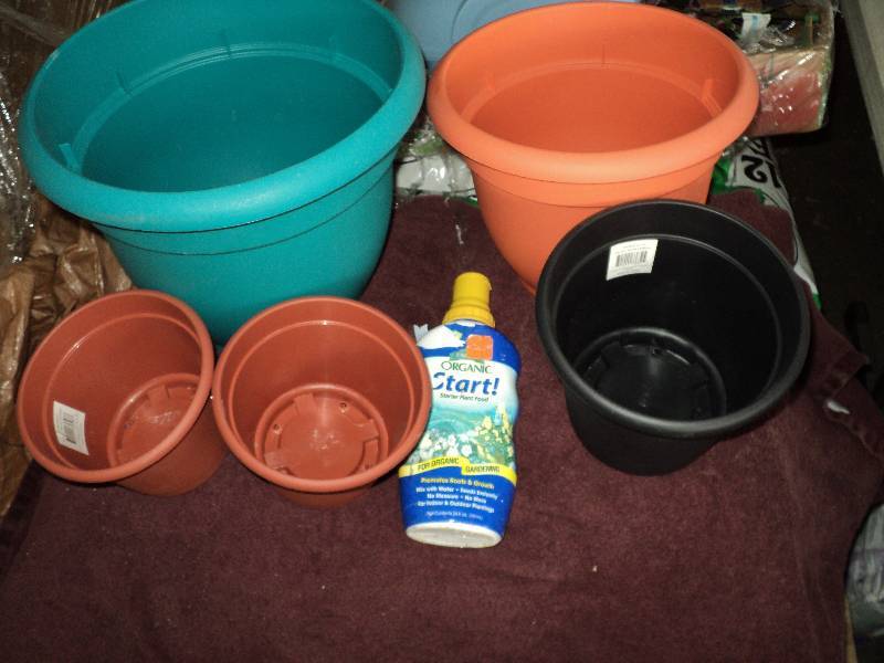 pots and organic plant food...