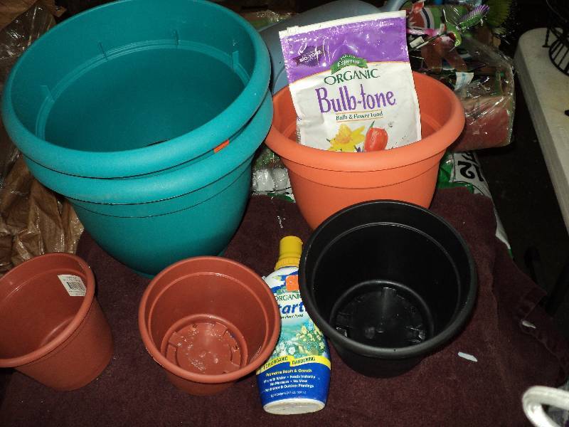 pots and organic plant food...