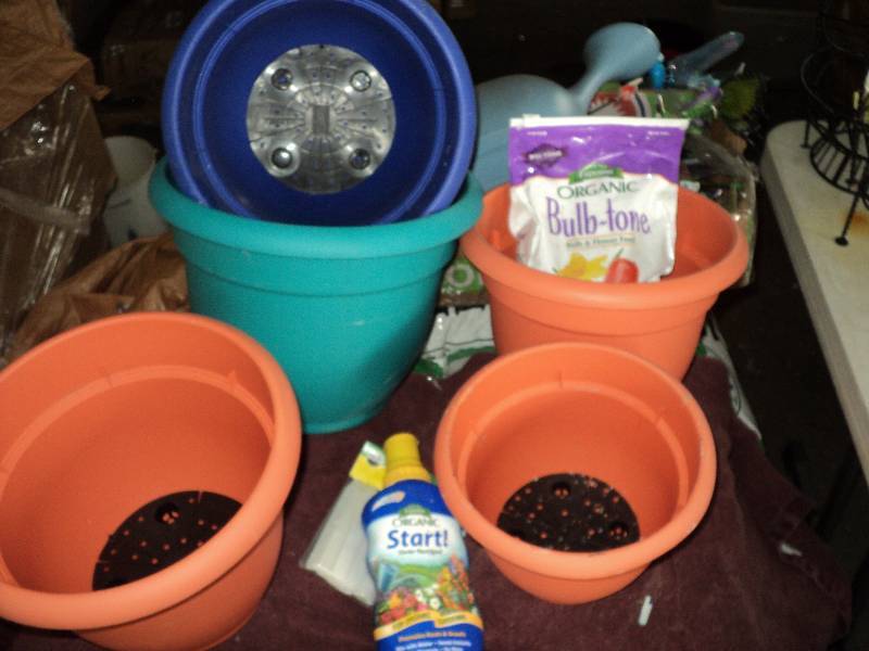 pots and organic plant food...