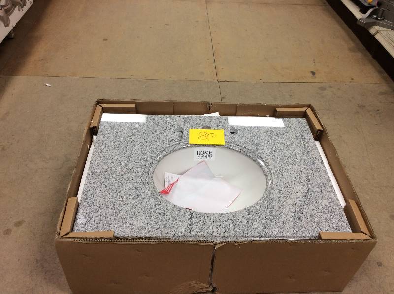 lot 80 image: PE31603 31-Inch Napoli Granite Vanity Top with White Bowl