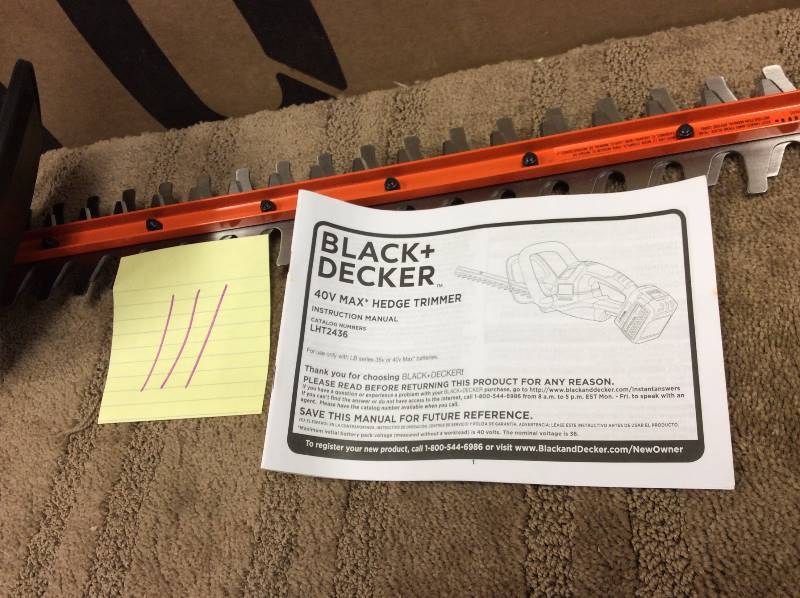 lot 111 image: Black and Decker 40V Max Hedge Trimmer tool only