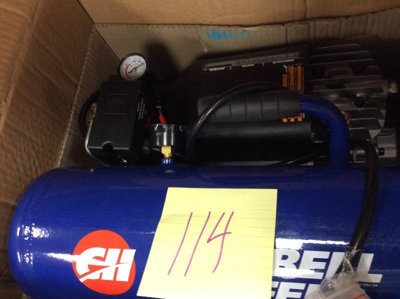 lot 114 image: Campbell Hausfeld 1-HP 2-Gallon Twin Stack Air Compressor