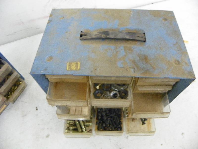 lot 434 image: TWO STORAGE CADDIES WITH MISC NUTS AND BOLTS