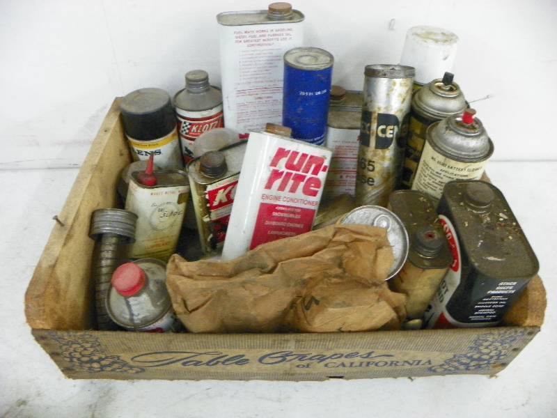 lot 438 image: wooden crate with misc chemicals