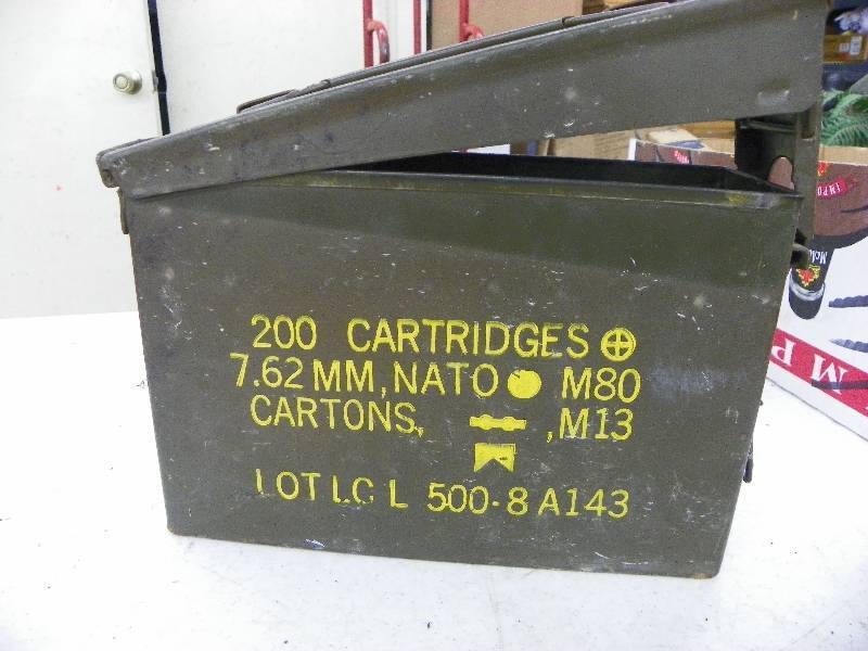 lot 468 image: Metal Ammo Box with contents