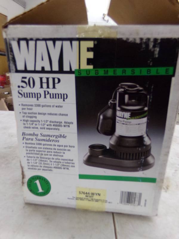 lot 510 image: Wayne .5 HP Sump pump