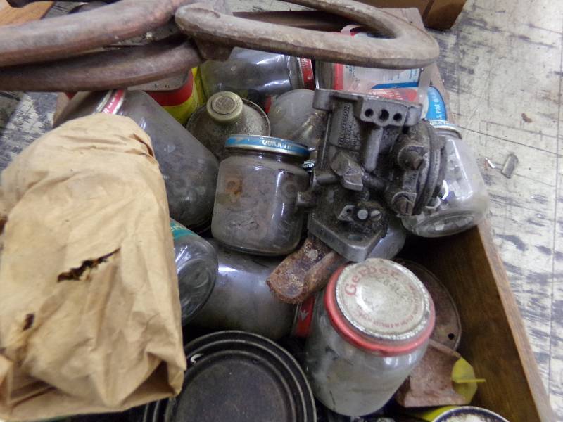 lot 512 image: Box  of Misc items, horse shoes