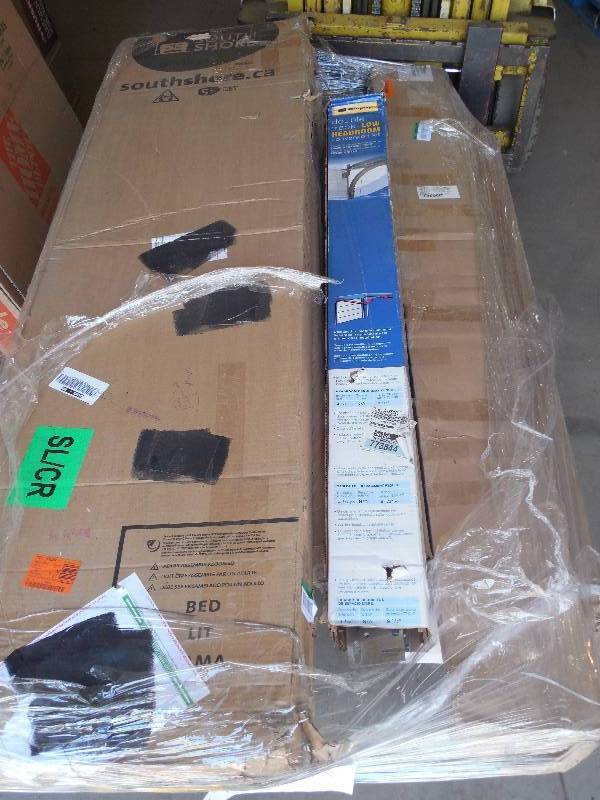 lot 18 image: PALLET LOT OF BOX FURNITURE & CABINETS