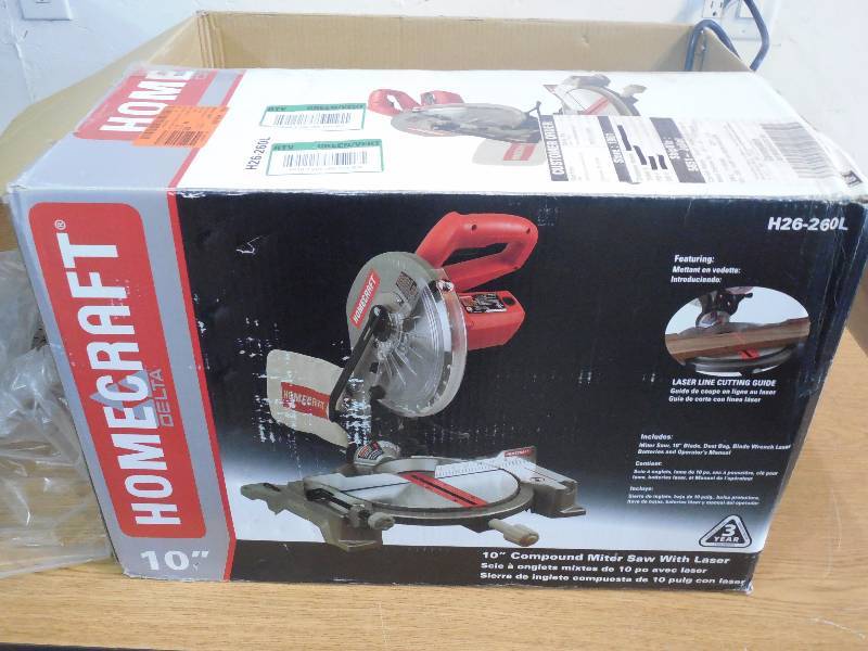 lot 34 image: HomeCraft 14 Amp 10 in. Compound Miter Saw with Laser