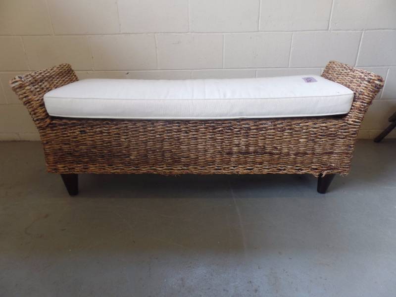 WICKER BENCH SEAT