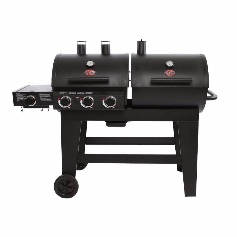 lot 22 image: Char-Griller duel function 1280 sq.in. 3 burner gas and charcoal grill  (black)