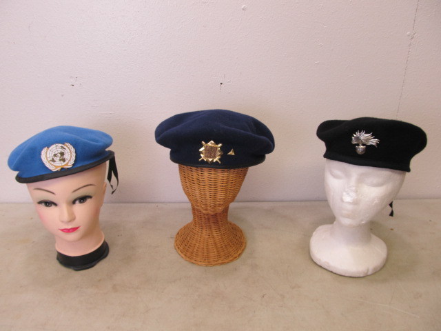 lot 39 image: Lot of 3 Foreign Military Berets