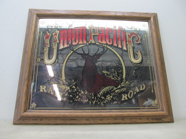 lot 55 image: Vintage UNION PACIFIC Railroad Advertising Mirror