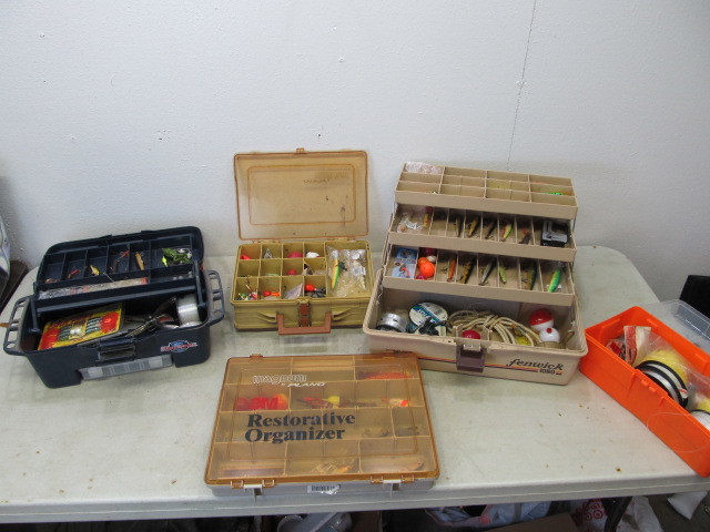 lot 28 image: Lot of Tackle Boxes wTackle & Accessories