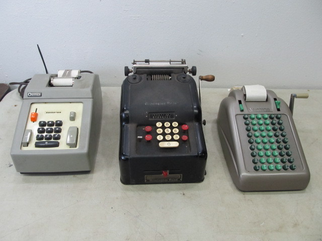 lot 83 image: 3 Vintage Adding Machines