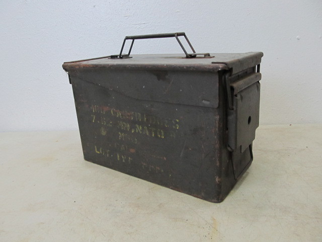 lot 127 image: Old Steel Military Ammo Box