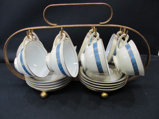 lot 131 image: Noritake Porcelain Demitasse Set wStand