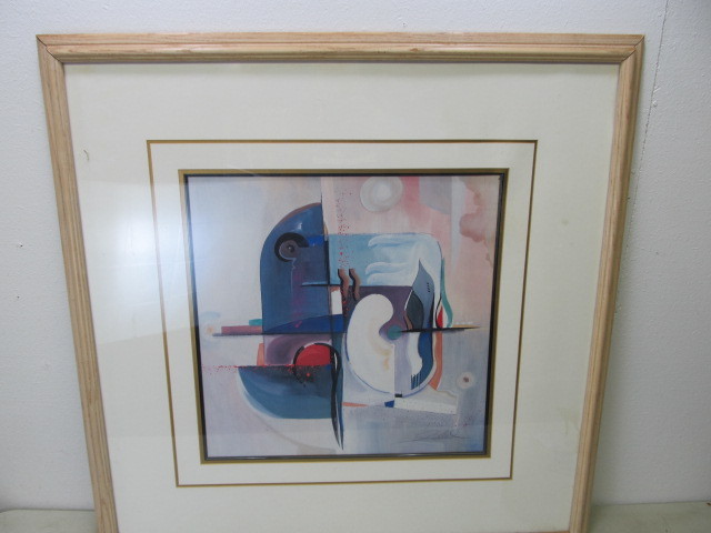lot 141 image: Large Vintage Framed Abstract Print