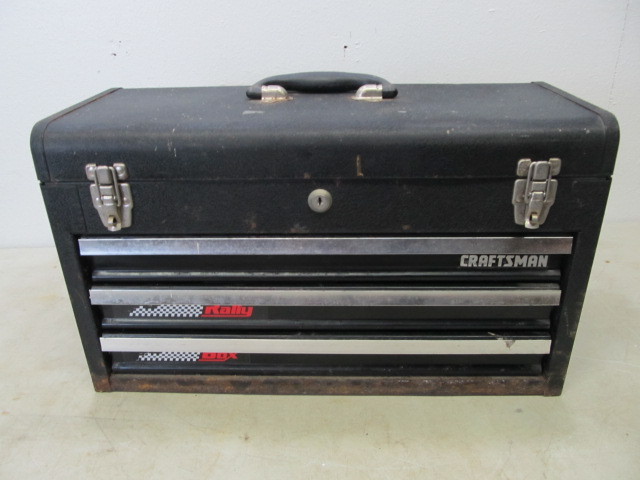 lot 144 image: Craftsman Rally Box Tool Box wGauges & Testing Tools