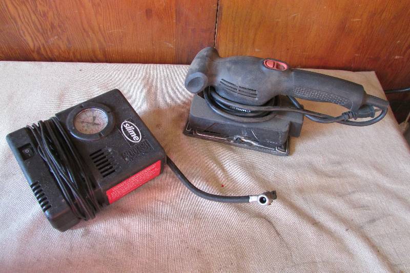 Sander and 12 Volt Air Compressor
