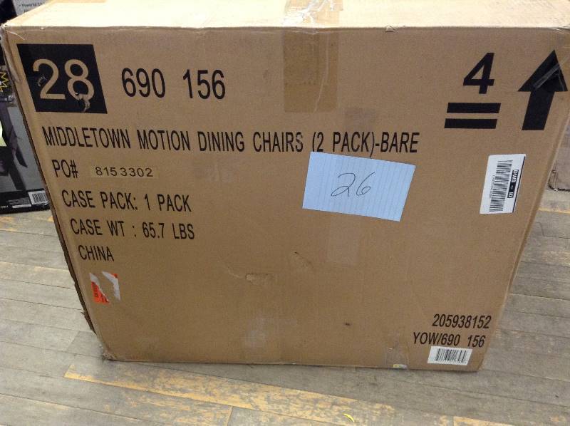 Hampton Bay Middletown Motion Dining Chairs 2 pack Bare