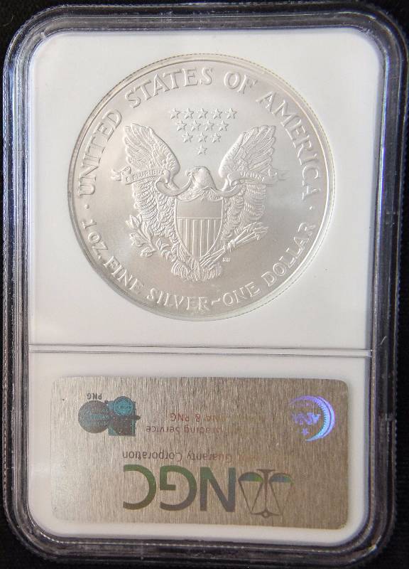 2004 AMERICAN SILVER EAGLE 1 TROY OZ. .999 FINE SILVER DOLLAR MS69 NGC