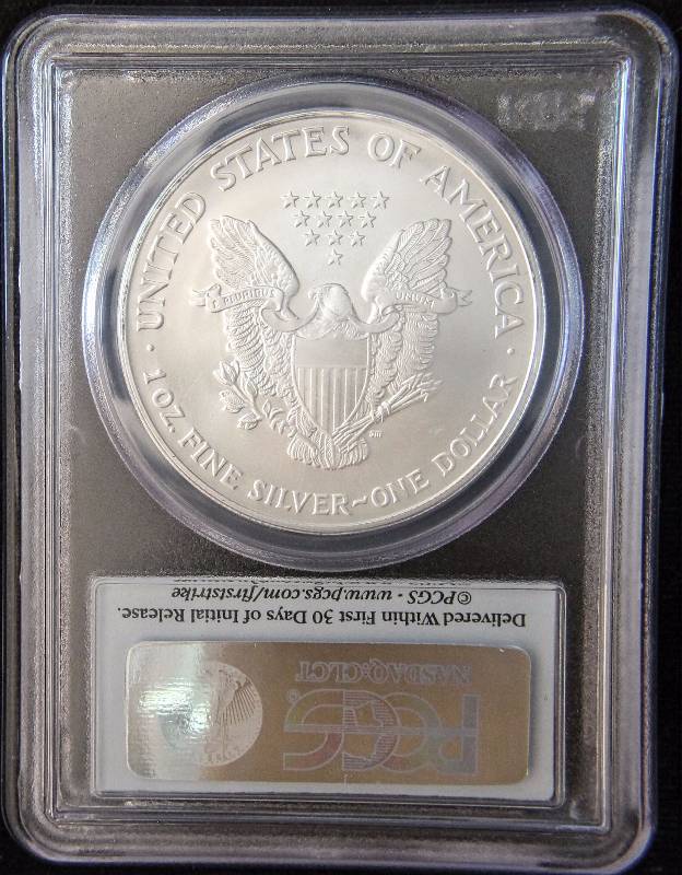 2005 AMERICAN SILVER EAGLE 1 TROY OZ. .999 FINE SILVER DOLLAR MS69 PCGS FIRST STRIKE