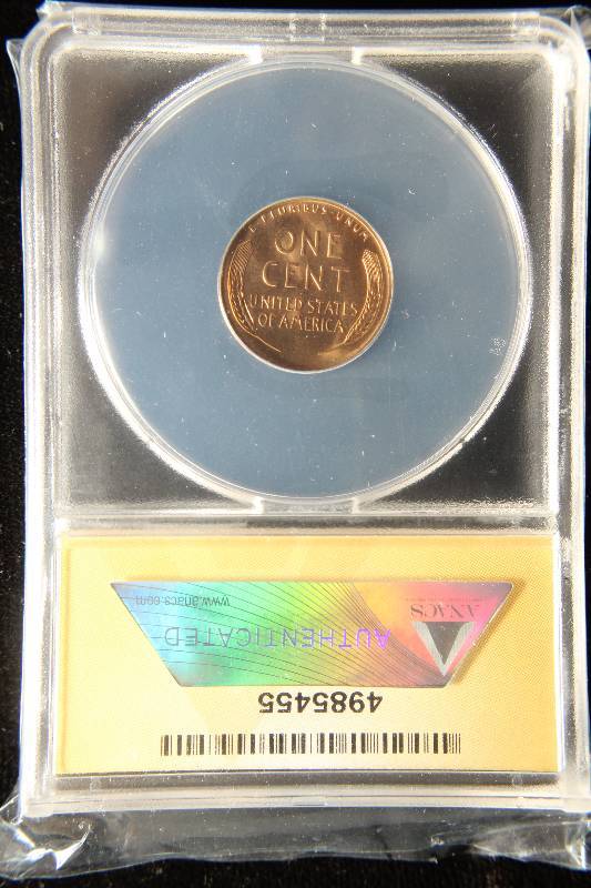 1955-S WHEAT CENT MS66 RED ANACS