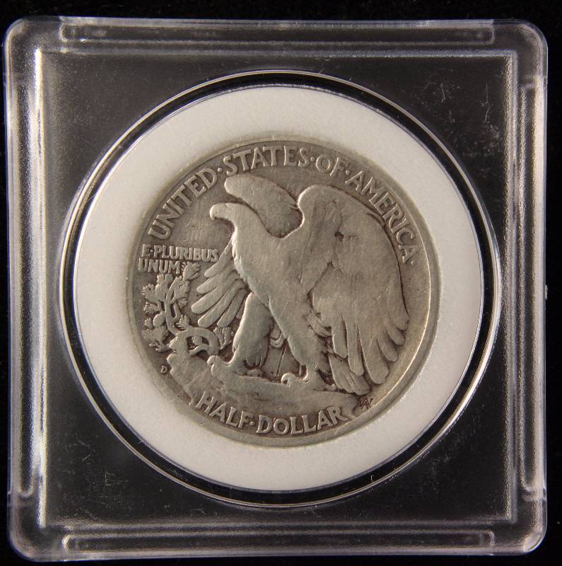 1939-D WALKING LIBERTY SILVER HALF DOLLAR IN HOLDER