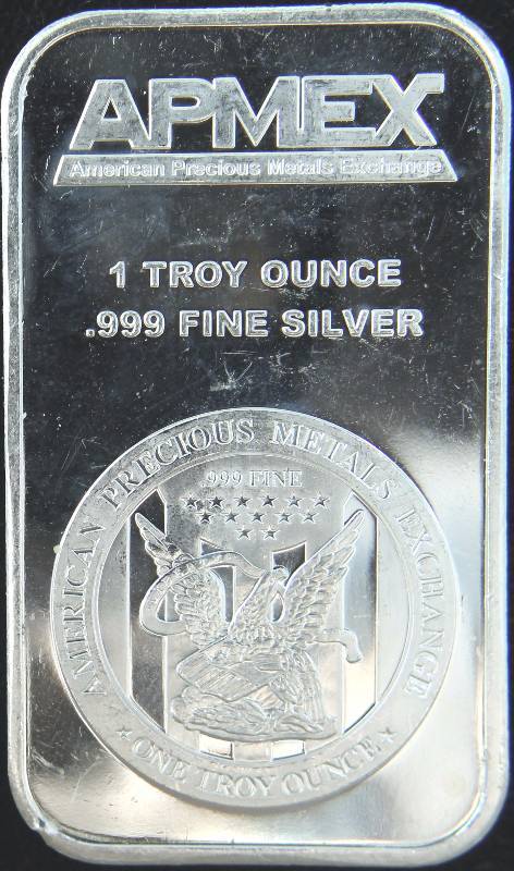 1 TROY OZ. .999 FINE SILVER BAR APMEX