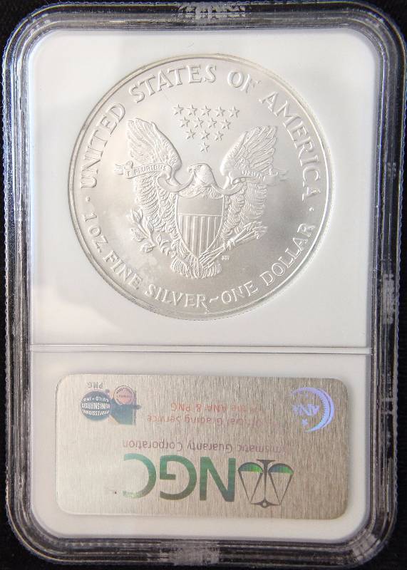 2007 AMERICAN SILVER EAGLE 1 TROY OZ. .999 FINE SILVER DOLLAR MS69 NGC