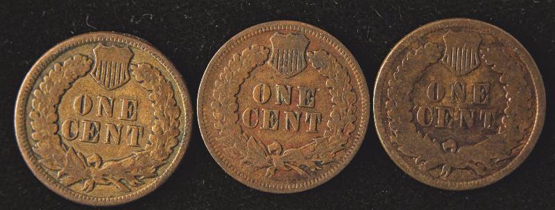 GROUP OF 3 INDIAN HEAD CENTS 1880G 1897VG 1904VG