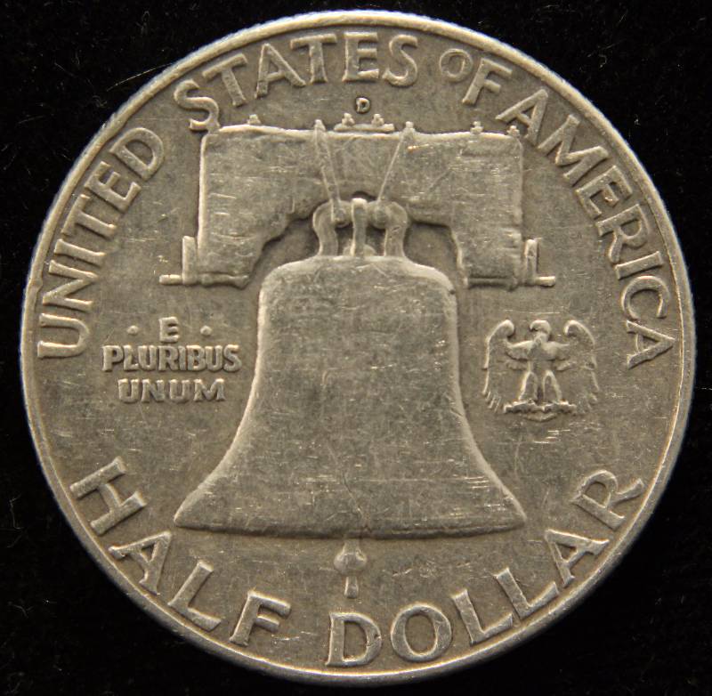 1951-D FRANKLIN SILVER HALF DOLLAR XF