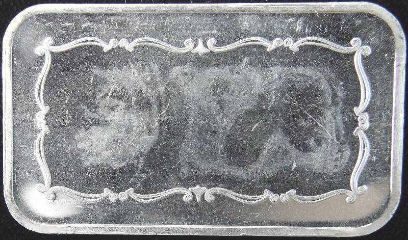 1 TROY OZ. .999 FINE SILVER BAR VINTAGE EAGLE BELL FLAG TRADE UNIT