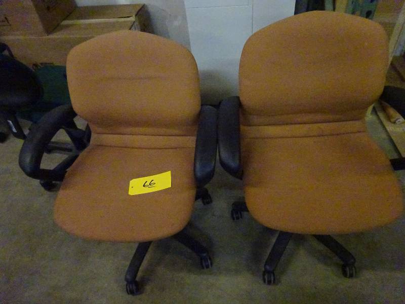 Two Coral Office Chairs
