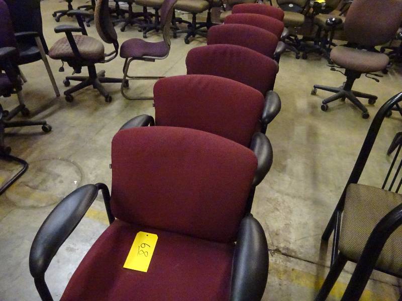 Six Maroon Chairs
