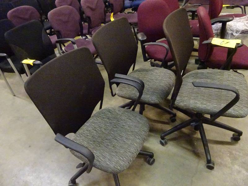 Three Mesh Back Printed Office Chairs