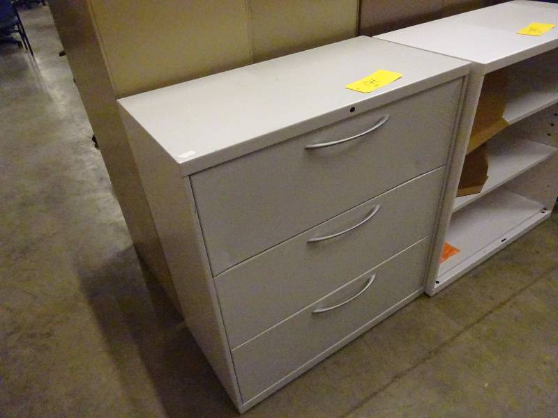 Tan Metal 3 Drawer
