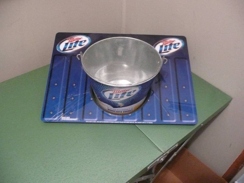 Miller Lite Table Mount Ice Bucket Beer Holder W Miller Lite Vikings Ice Bucket Beer Holder