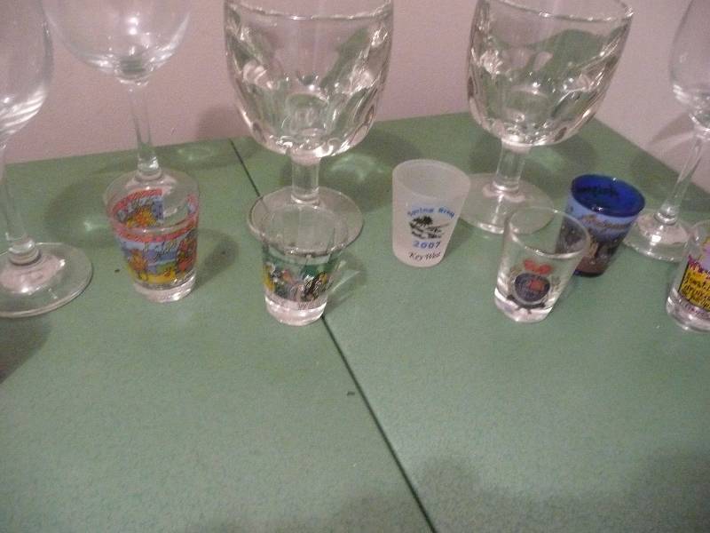 Vintage Heavy Beer Goblets, Wine Glasses & Shot Glasses - See Pictures