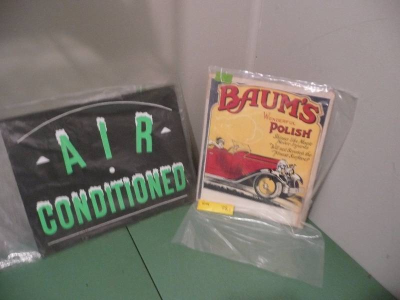 Vintage Braums Polish Sign & Air Conditioned Sign - Both In Plastic & In Good Condition - See Pictures