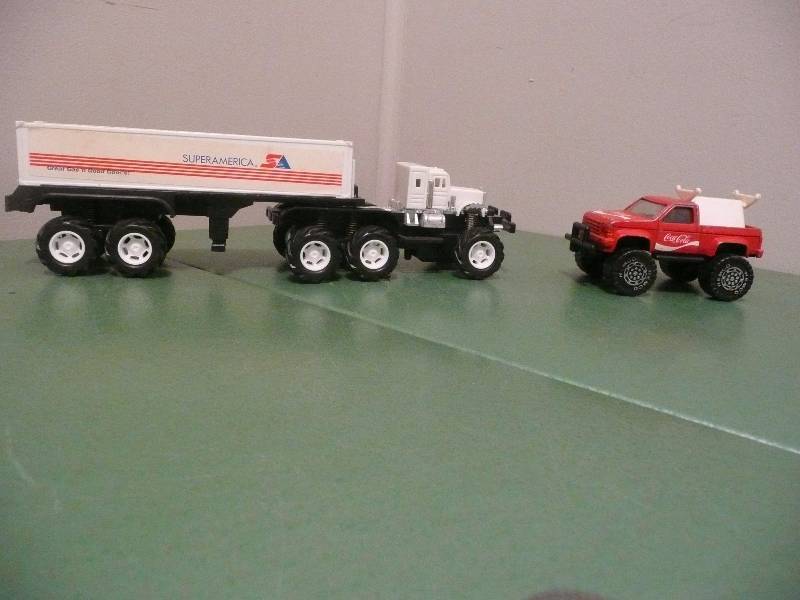 Vintage Super America Spring Suspension Truck & Coca Cola Truck