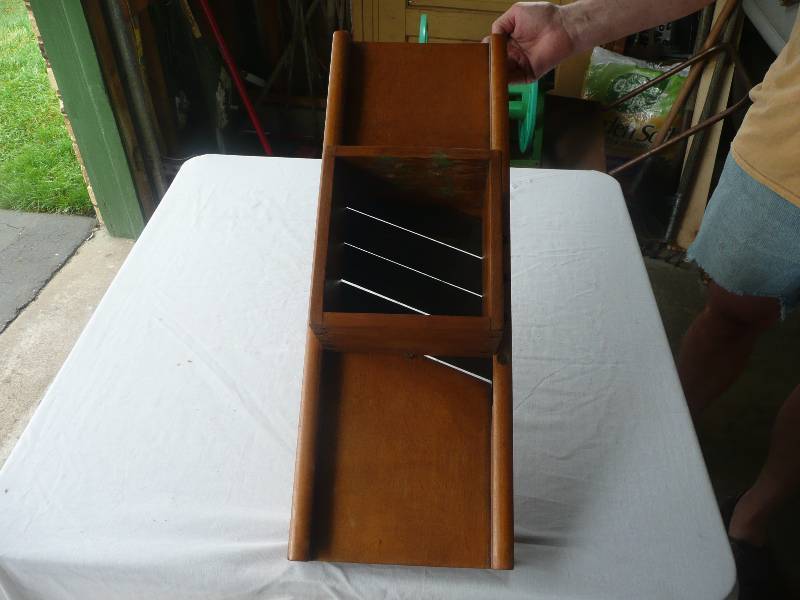 lot 28 image: Very Old Cabbage CutterSauerkraut Slicer - 4 Blades Slides Great - Unique & Rare Piece