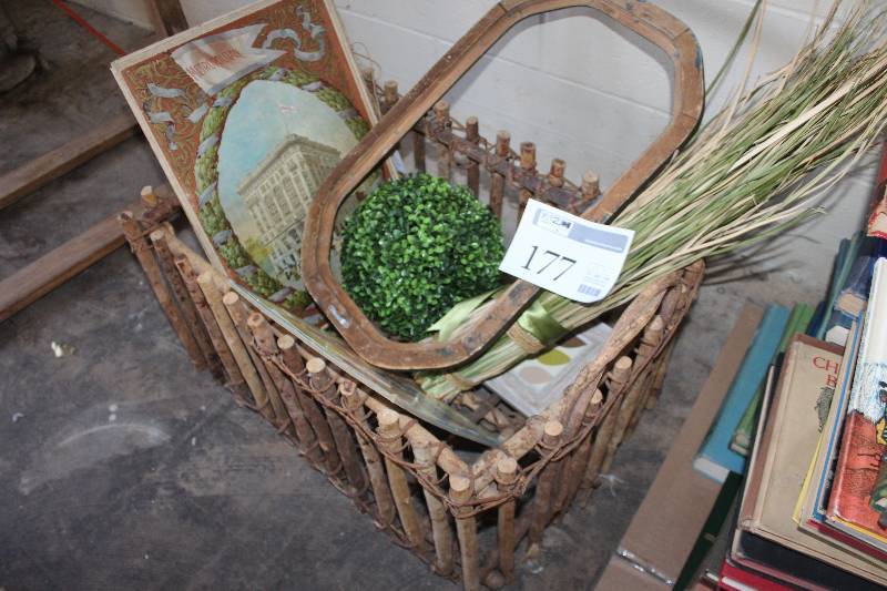 lot 177 image: Decorative Wood Box, Frame, Decorations