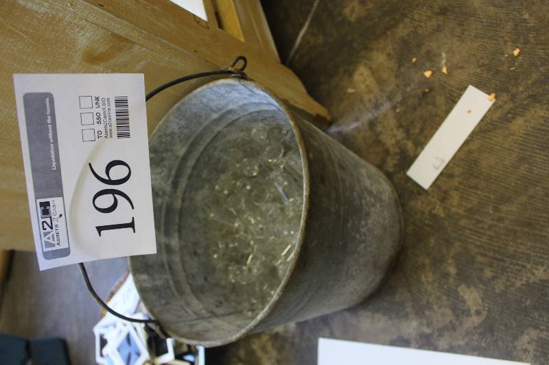 lot 196 image: Bucket of Small Glass Jars