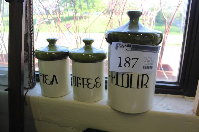 lot 187 image: Decorative Flour,Tea,Coffee Bins